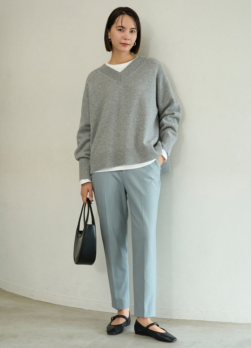 喀什米爾混紡V領針織衫